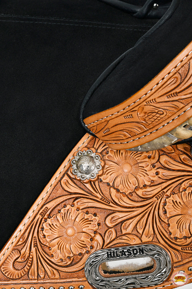 Hilason Western Horse Treeless Trail Barrel American Leather Saddle