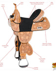 Child Treeless Horse Saddle Western American Leather Barrel Hilason