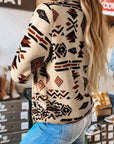 Western Aztec Fleece Half Zip Sweatshirt