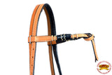 Hilason Western Horse Headstall American Leather Rawhide Bitless Rein