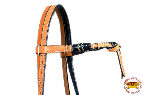 Hilason Western Horse Headstall American Leather Rawhide Bitless Rein