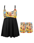 Vintage Rodeo Poster Swim Dress & Shorts Set