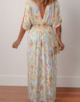 Boho Geometric V-Neck Maxi Dress