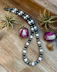 NFR Collection Necklace – 12mm Sterling Silver Pearls with 10mm Pink Conch Rondelles – Handmade by The Bijoux FAB – 30"