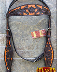 HILASON Western Horse Headstall Breast Collar Set Tack Genuine American Leather