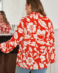 Plus Size Floral Button-Up Shirt