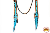 Western Horse Headstall Tack Bridle American Leather Feather Hilason