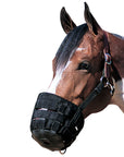 Average Horse Weaver Nylon Rubber Lined Grazing Muzzle W/ Leather Crown Black