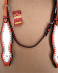 Hilason Western Horse Headstall & Breast Collar American Leather Tan