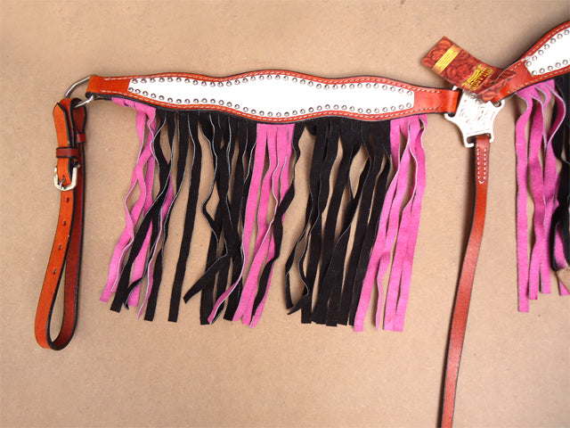 Hilason Western Horse Headstall &amp; Breast Collar American Leather Tan