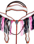 Hilason Western Horse Headstall & Breast Collar American Leather Tan