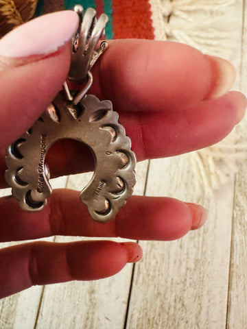 Navajo Turquoise & Sterling Silver Naja Pendant