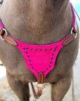 Black on Pink BuckStitch Betty Bikini Breast Collar