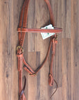 3/4" Hilason Hermann Oak Harness Leather Laced Cheeks Horse Browband Headstall