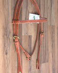 3/4" Hilason Hermann Oak Leather Chicago Screw Cheeks Horse Browband Headstall
