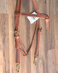 Hilason Hermann Oak Leather Laced Cheeks Horse Knotted Browband Headstall