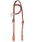 Hilason Hermann Oak Leather Chicago Screw One Ear Horse Headstall