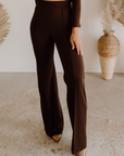 The Zoey Flare Trouser In Chocolate