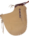 HILASON Handcrafted Working Genuine Leather Chinks Tan | Handmade Chaps Western Riding for Adults Hand Tooled Adult