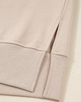 Solid Side Slit Sweatshirt and Leggings Set