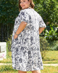 Luciana Plus Size Floral Bow Detail Midi Dress