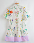 Floral Stripe Patchwork Short Sleeve Dress