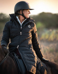 Black Duck Down Riding Coat with Velvet Collar