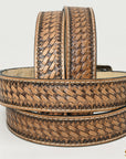 HILASON Western Genuine Leather Belt for Men Women Cowboy Cowgirl Handmade Unisex Full Grain Heavy Duty Tooled Belt for Jeans