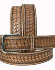 HILASON Western Genuine Leather Belt for Men Women Cowboy Cowgirl Handmade Unisex Full Grain Heavy Duty Tooled Belt for Jeans