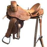 Hilason Western Horse Treeless Trail Pleasure American Leather Saddle