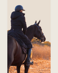 Black Duck Down Riding Coat with Velvet Collar