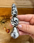 Long Ring - Size 8 1/2 - White Buffalo Ring & sterling silver