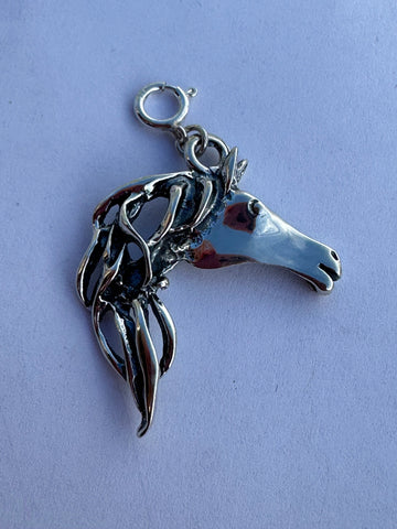 Native Crafted Sterling Silver Wild Horse Charm