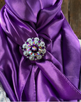 35X35" Solid Purple Wild Rag / Scarf WRS1 - Crystal Concho Wild Rag Slides - Assorted