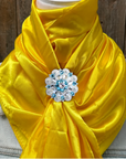 35X35" Solid Yellow Wild Rag / Scarf WRS23 - Crystal Concho Wild Rag Slides - Assorted