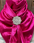 35X35" Solid Fuchsia Wild Rag / Scarf WRS12 - Crystal Concho Wild Rag Slides - Assorted