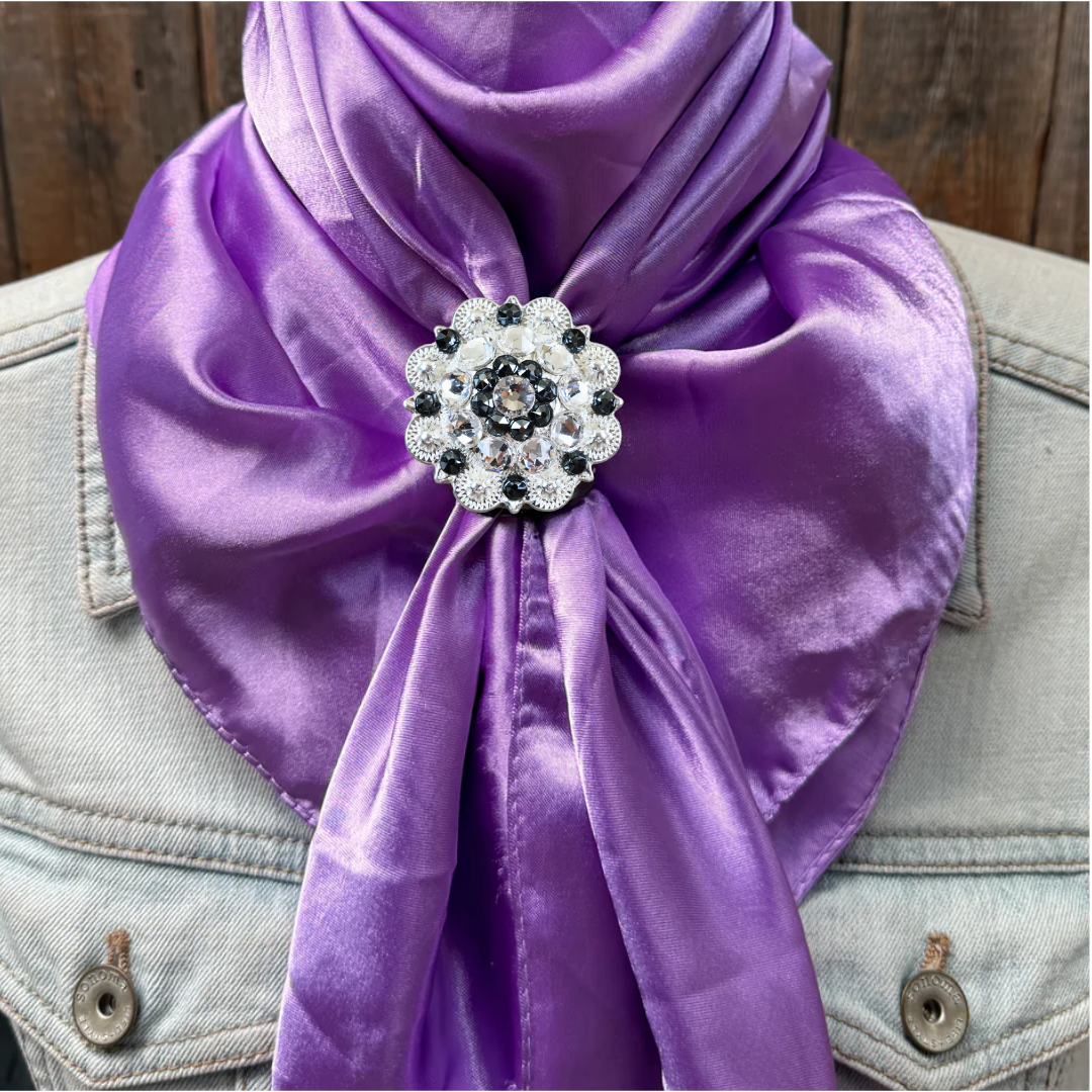 35X35&quot; Solid Lavender Wild Rag / Scarf WRS13 - Crystal Concho Wild Rag Slides - Assorted