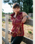 Burgundy Print Vest