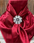35X35" Solid Burgundy Wild Rag / Scarf WRS14 - Crystal Concho Wild Rag Slides - Assorted