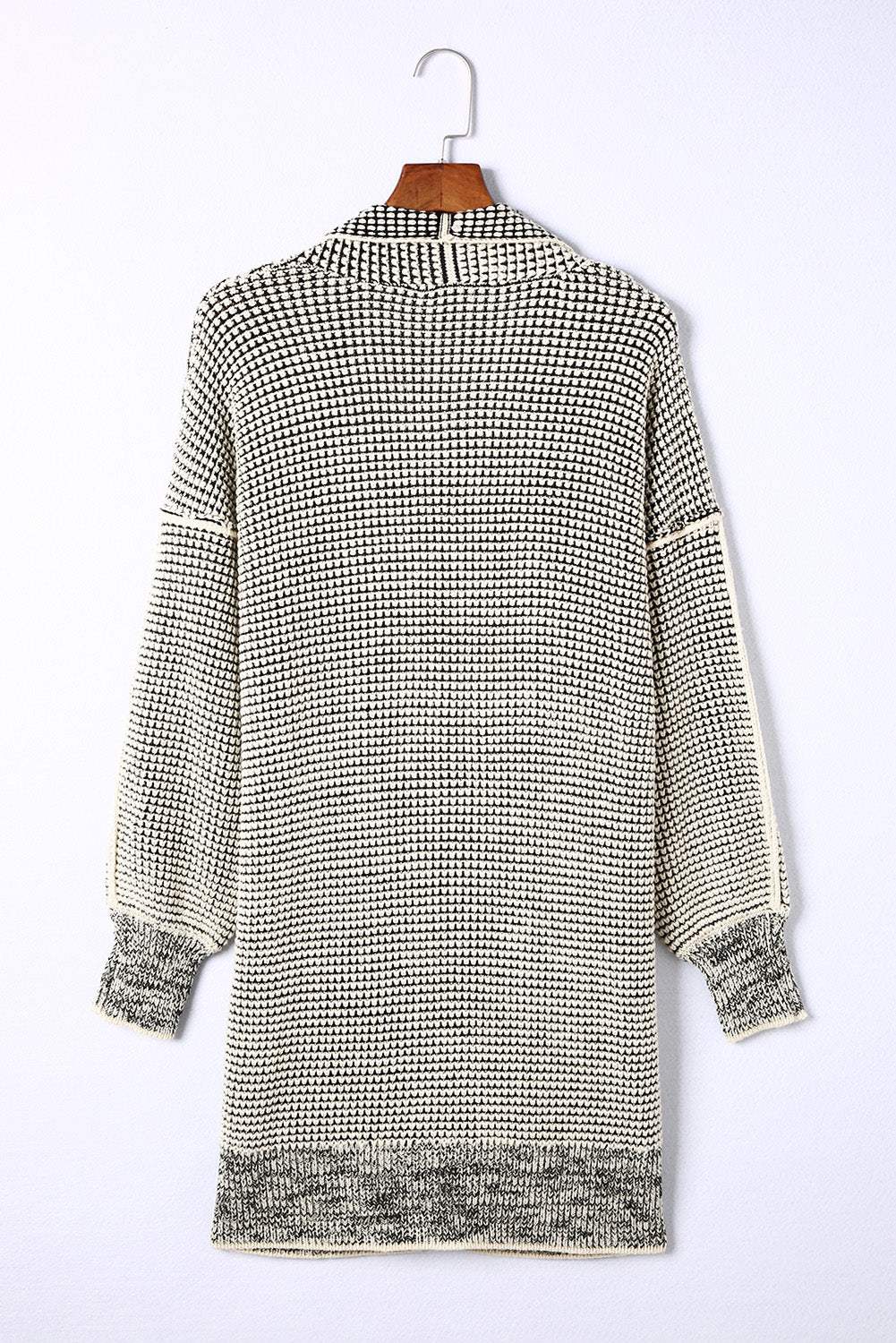 Plaid Open Front Long Cardigan