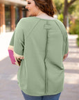 Sara Flower Raglan Sleeve Top