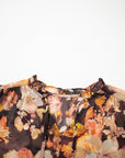 Floral V-Neck Long Puff Sleeve Blouse
