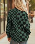 Checker Flap Pocket Button Front Shacket