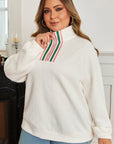 Aria Striped Collar Baggy Sweatshirt