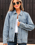 Brooklyn Scallop Trim Button Up Denim Jacket