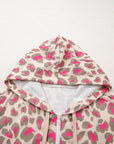 Leopard Zip-Up Hooded Sweatshirt