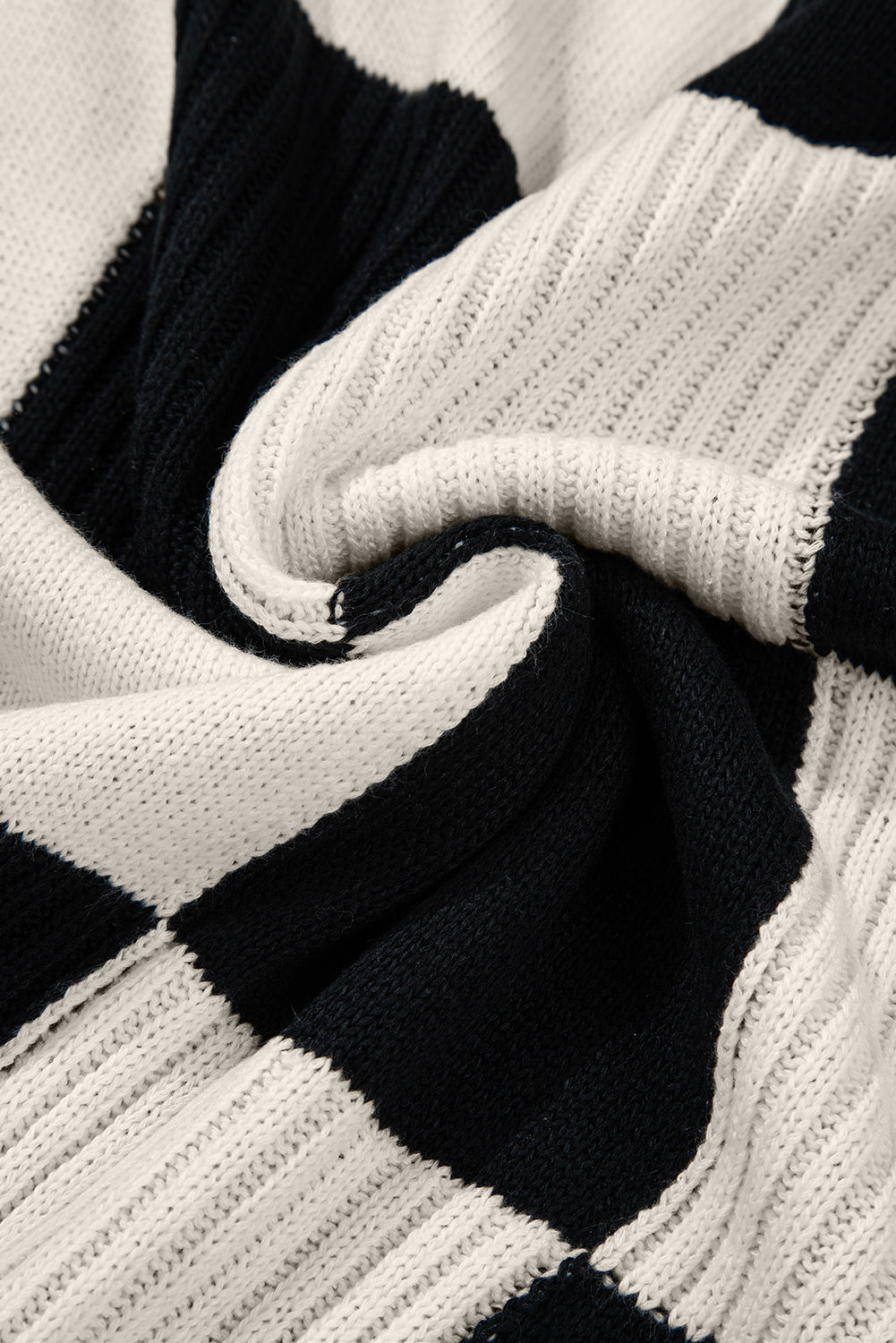 Checker Colorblock Crewneck Short Sleeve Sweater