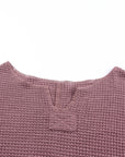Evelyn Waffle Knit Loose Long Sleeve Top