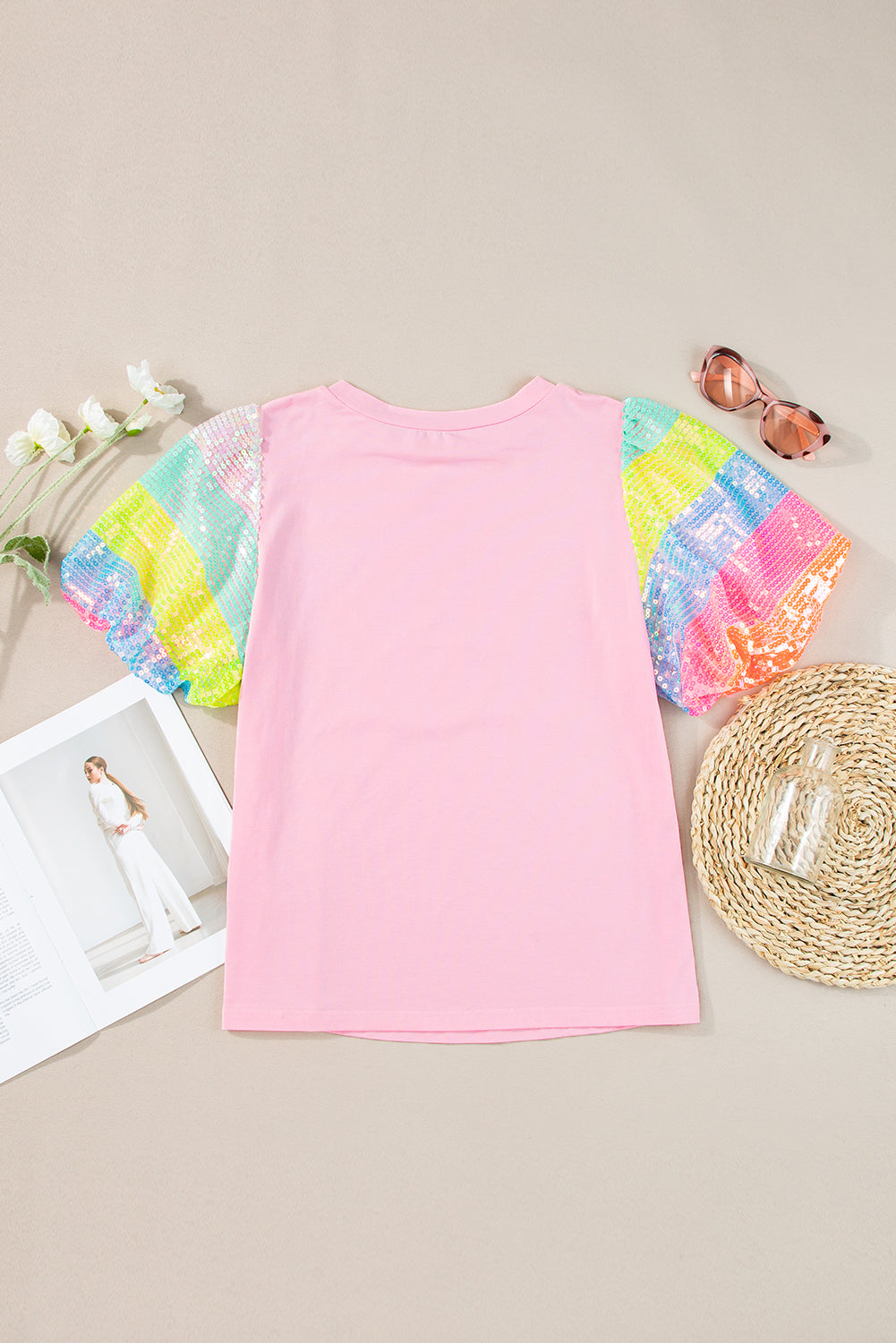 Rainbow Puff Sleeve Top -clearance