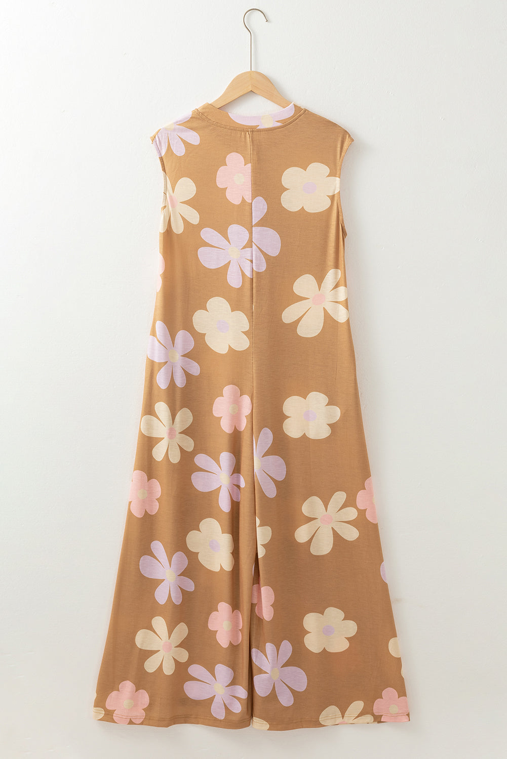 Laura Sleeveless Button up Wide Leg Loose Jumpsuit